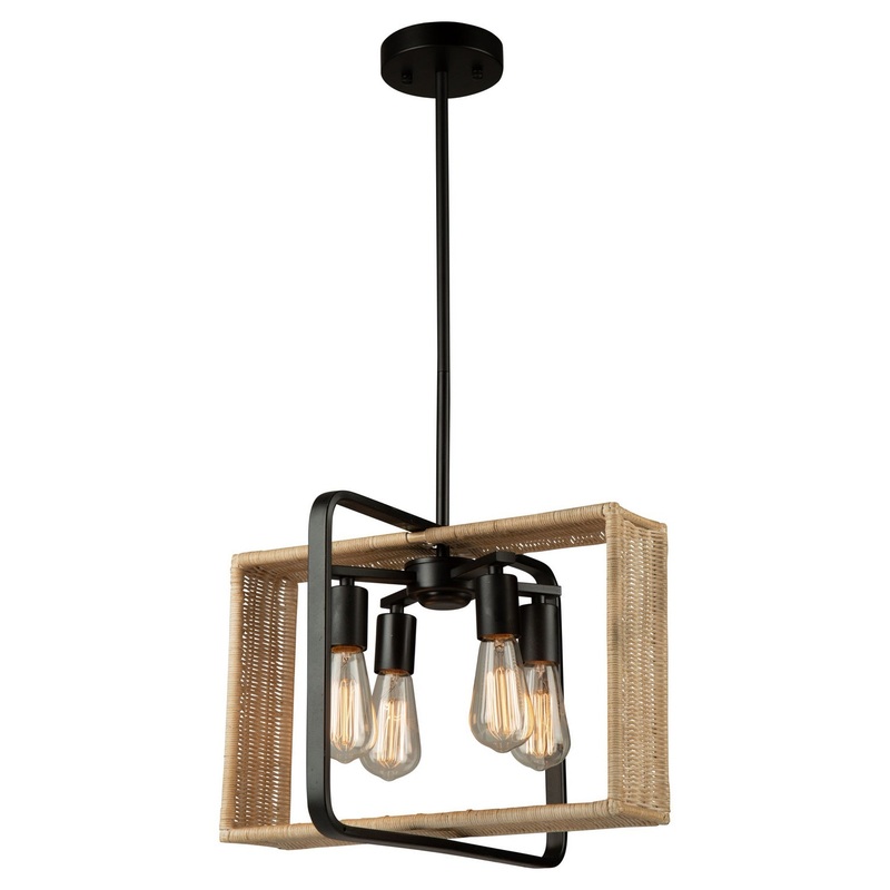 Perris 4-Light Pendant in Black