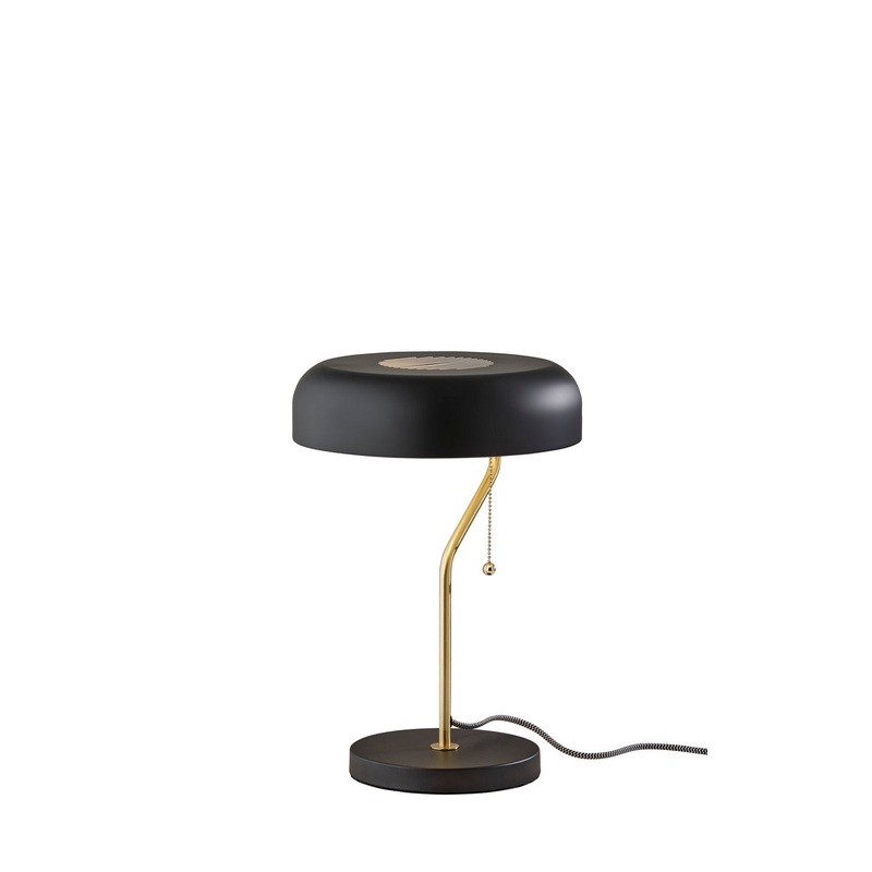 Timothy Table Lamp in Black & Antique Brass