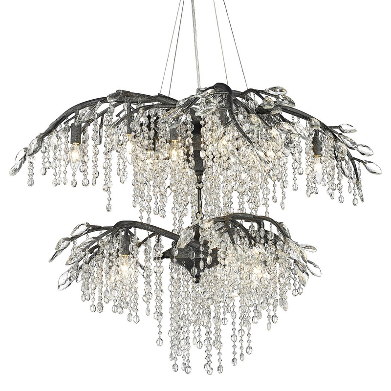 18-Light Chandelier in Black Iron