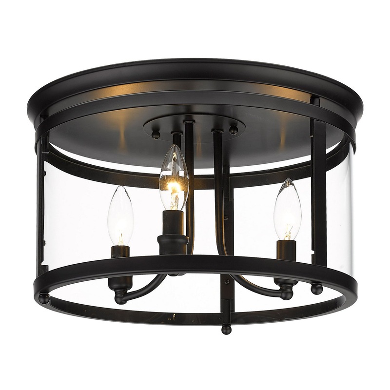 3-Light Flush Mount in Matte Black