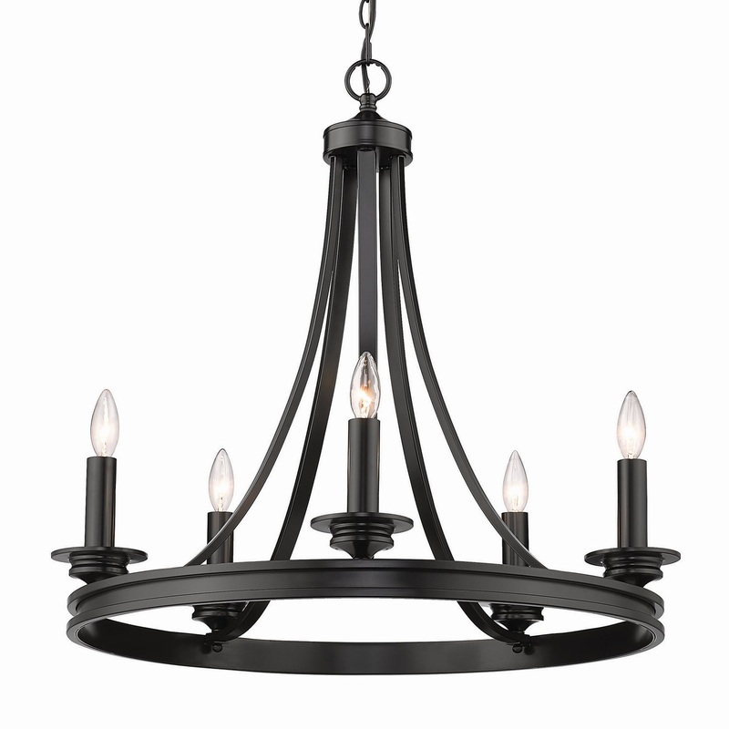 5-Light Chandelier in Matte Black