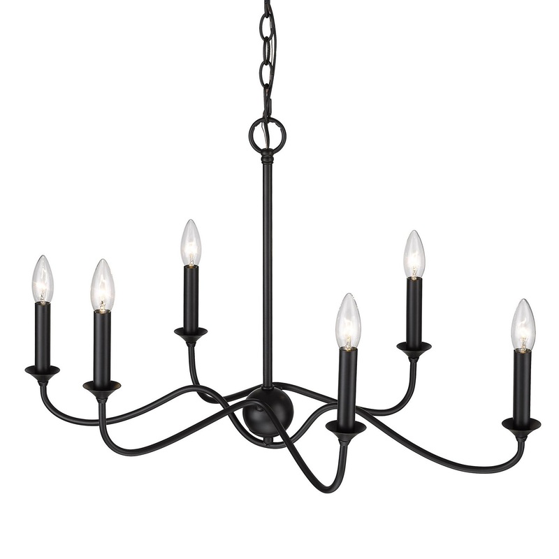 6-Light Linear Pendant in Matte Black