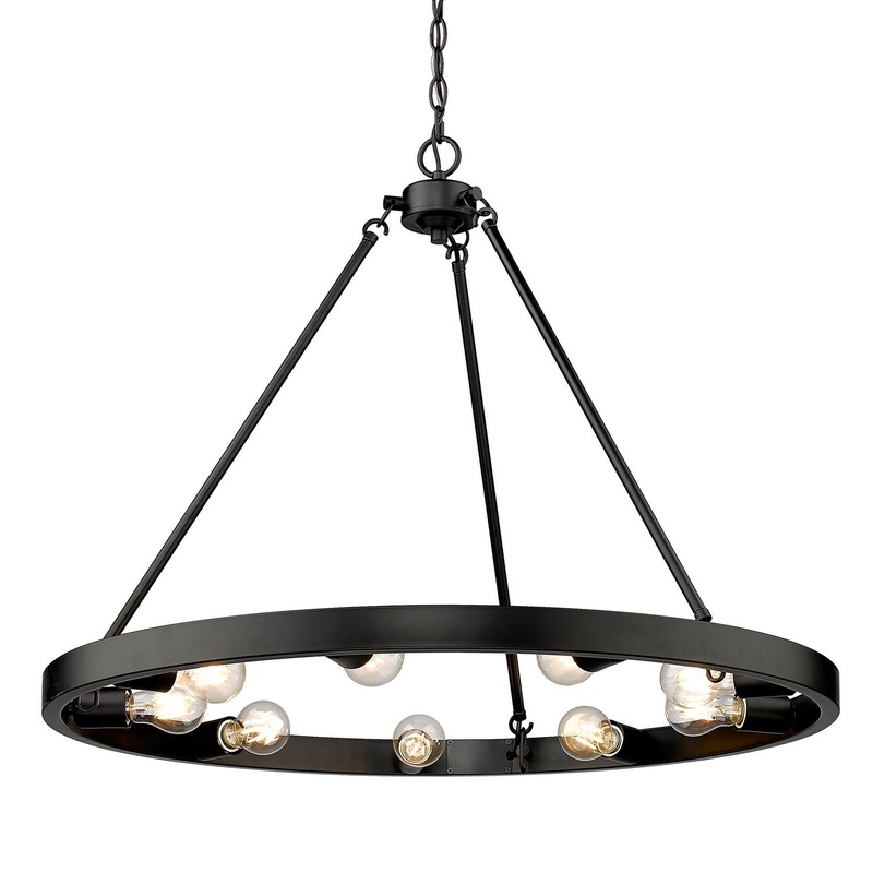 9-Light Chandelier in Matte Black