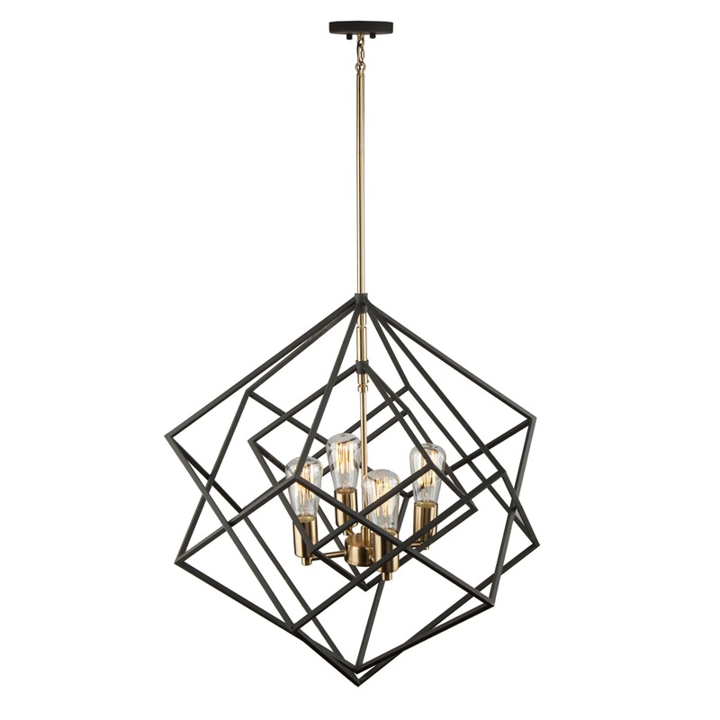 Artistry Chandelier in Matte Black & Harvest Brass