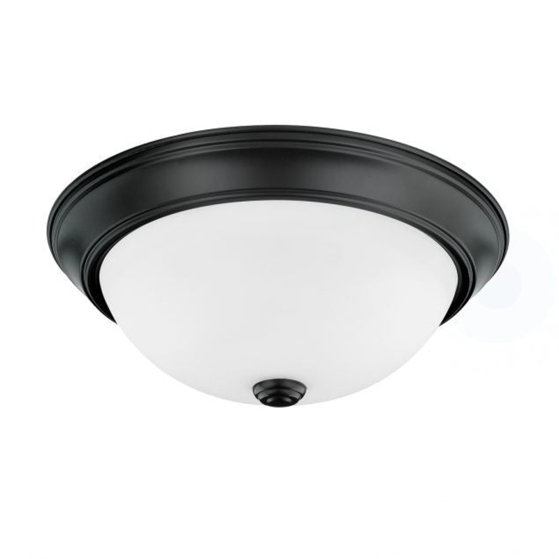 Bates 2-Light Flush Mount in Matte Black