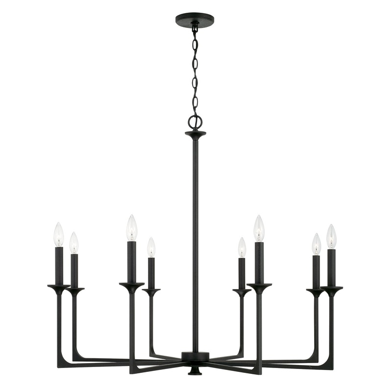 Clint 8-Light Chandelier in Black Iron