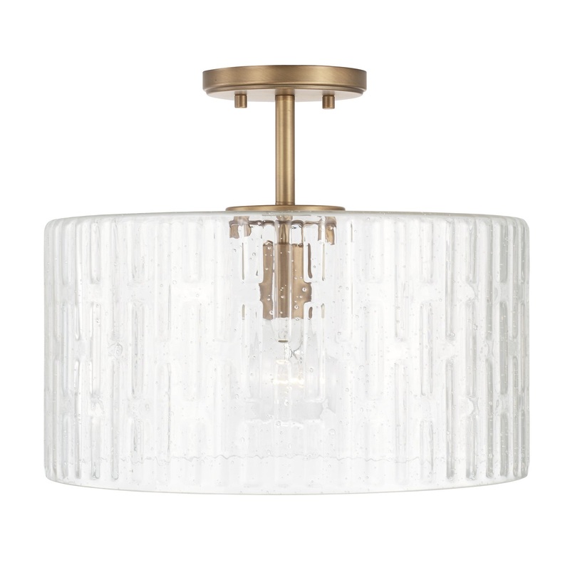 Emerson 1-Light Semi-Flush Mount in Aged Brass