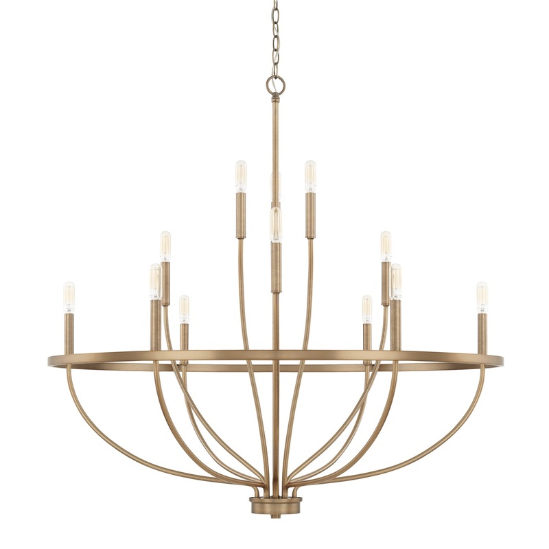 Greyson 12-LightChandelier in Aged Brass