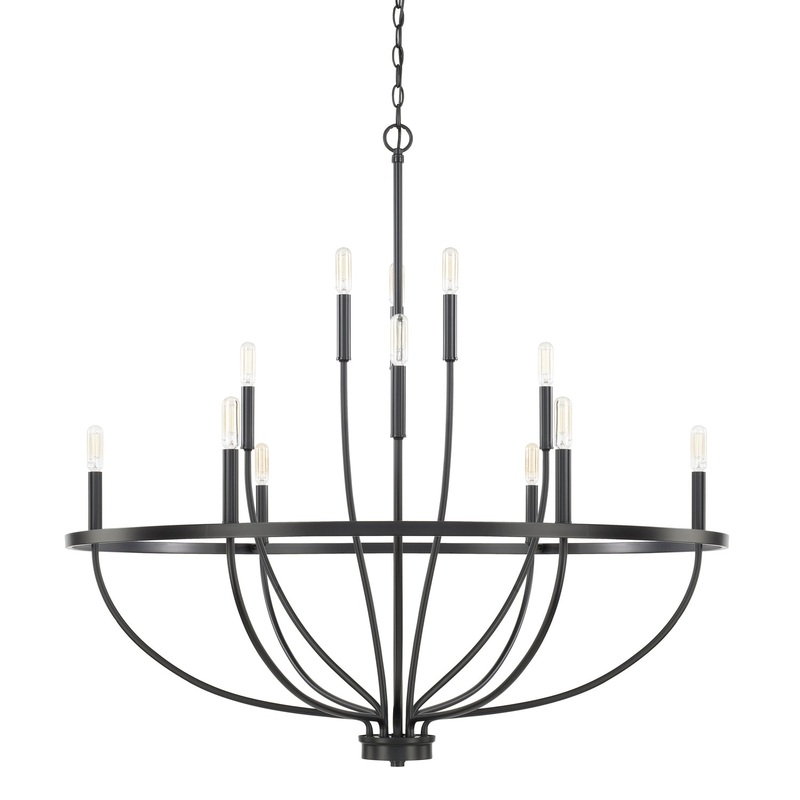 Greyson 12-LightChandelier in Matte Black
