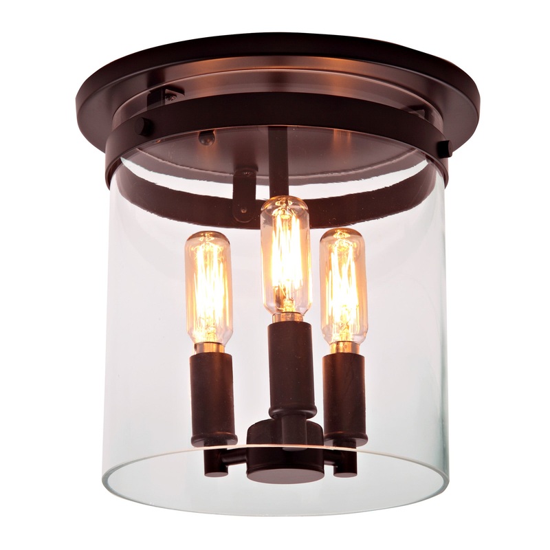 Ophelia 3-Light Cylinder Glass Flushmount