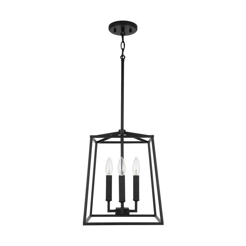 Thea 4-Light Foyer Pendant in Matte Black