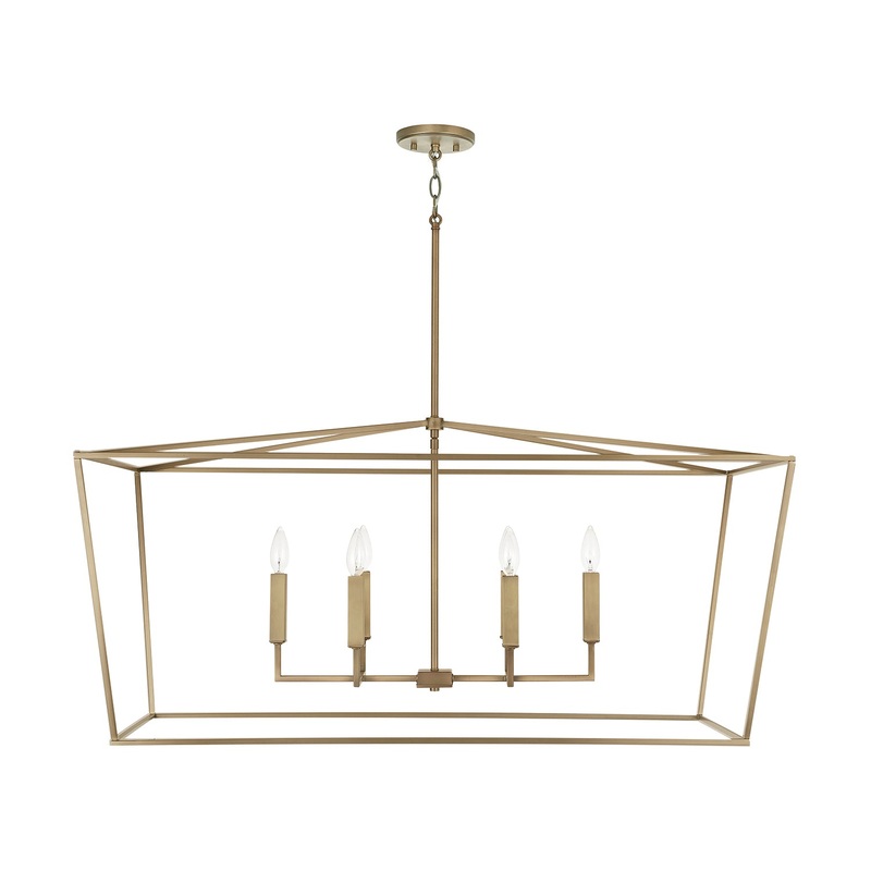 Thea 6-Light Island Pendant in Aged Brass