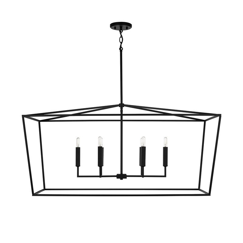 Thea 6-Light Island Pendant in Matte Black