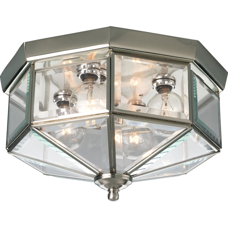 4-Light BeveLED Glass 11.125" Close-to-Ceiling