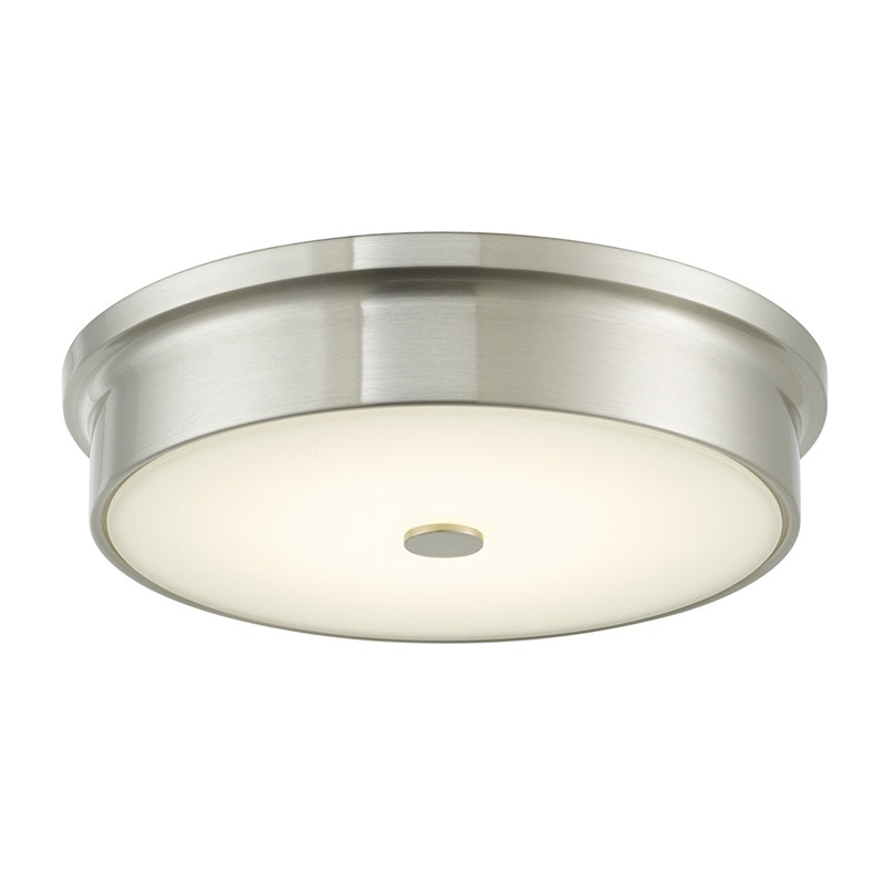 Spark 12" Opal Glass Flush-Mount in Brushed Nickel