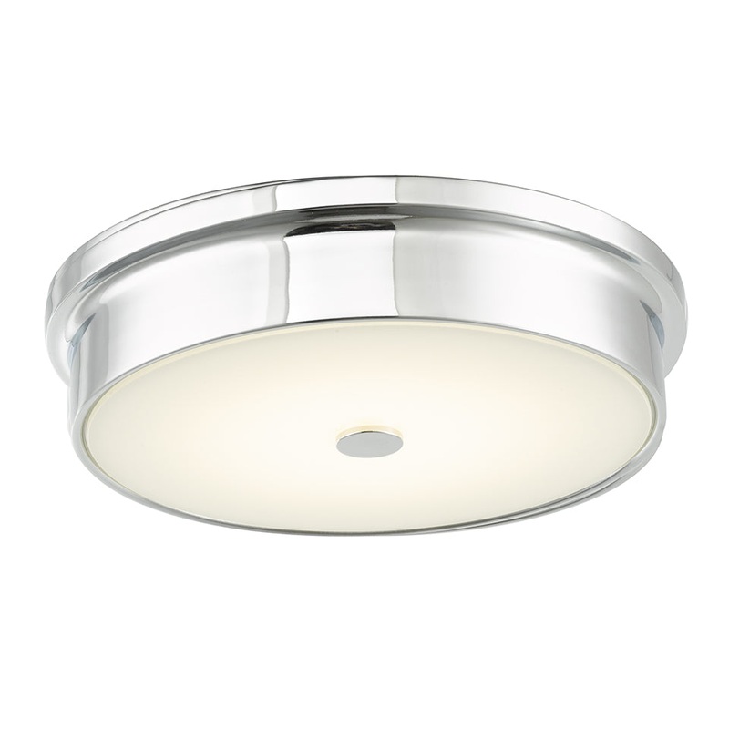 Spark 12" Opal Glass Flush-Mount in Chrome