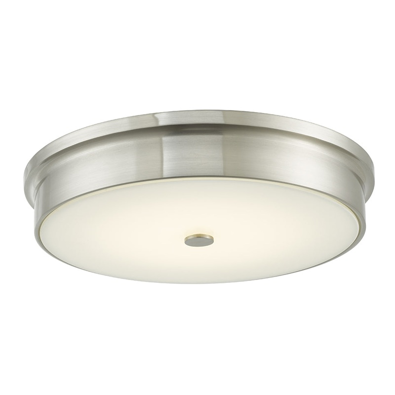 Spark 15" Opal Glass Flush-Mount in Brushed Nickel