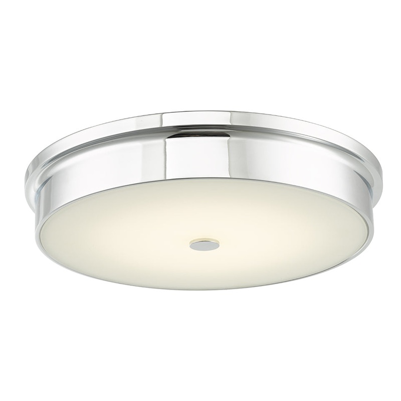Spark 15" Opal Glass Flush-Mount in Chrome