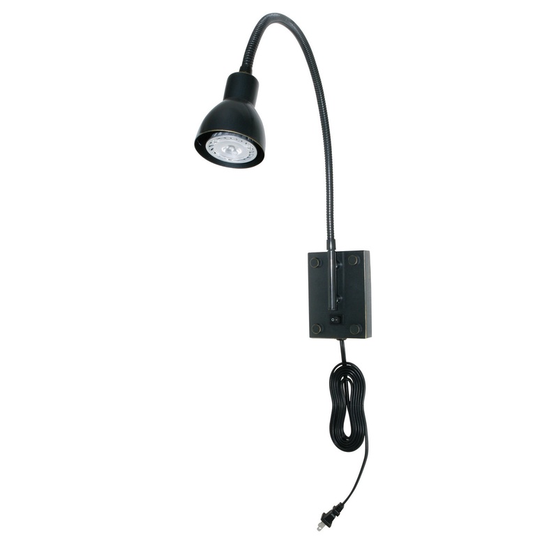 LED Gooseneck 1-Light Wall Lamp in Dark Bronze