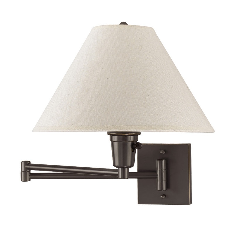 Swing Arm 1-Light Wall Lamp in Dark Bronze