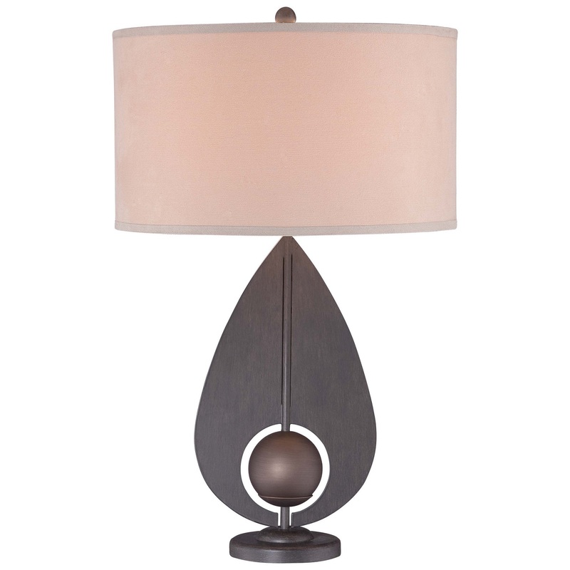 1-Light Table Lamp in Iron & Antique Bronze Accents