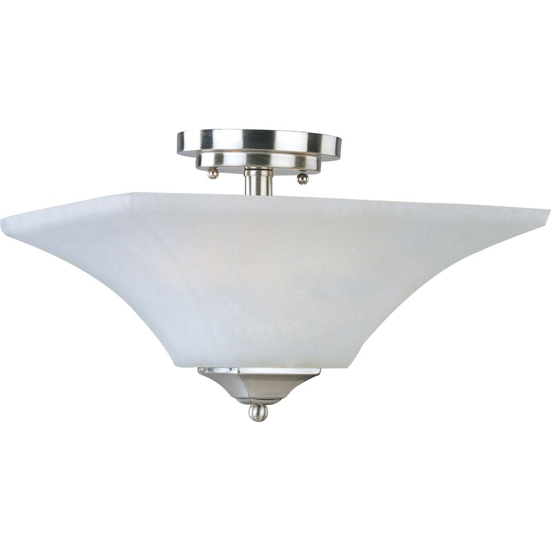 Aurora 2-Light Semi-Flush Mount in Satin Nickel
