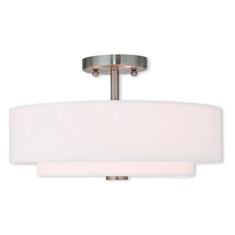 Claremont 3-Light Ceiling Mount in Brushed Nickel