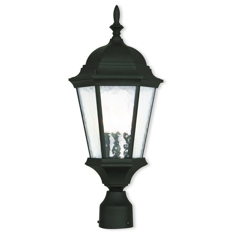 Hamilton 3-Light Outdoor Post Lantern in Textured Black