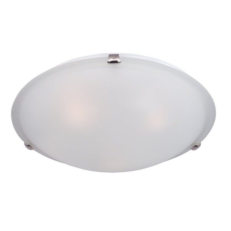 Malaga 4-Light Flush Mount in Satin Nickel with Frosted Glass