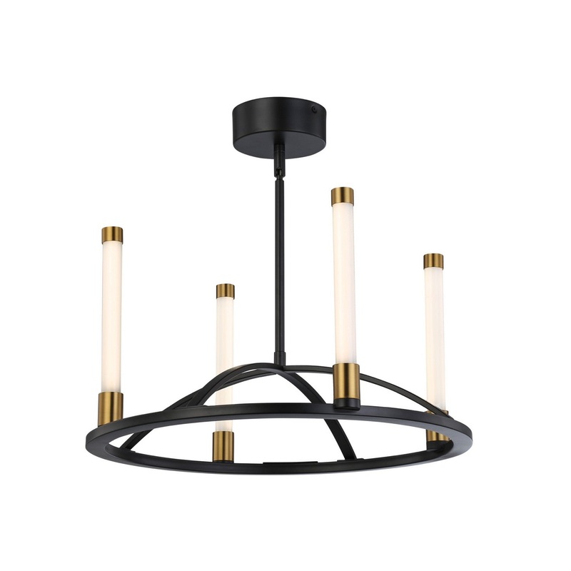 Infiniti LED Chandelier in Matte Black & Brass