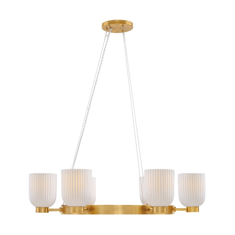 Isla Blanca 6-Light Chandelier in Warm Brass