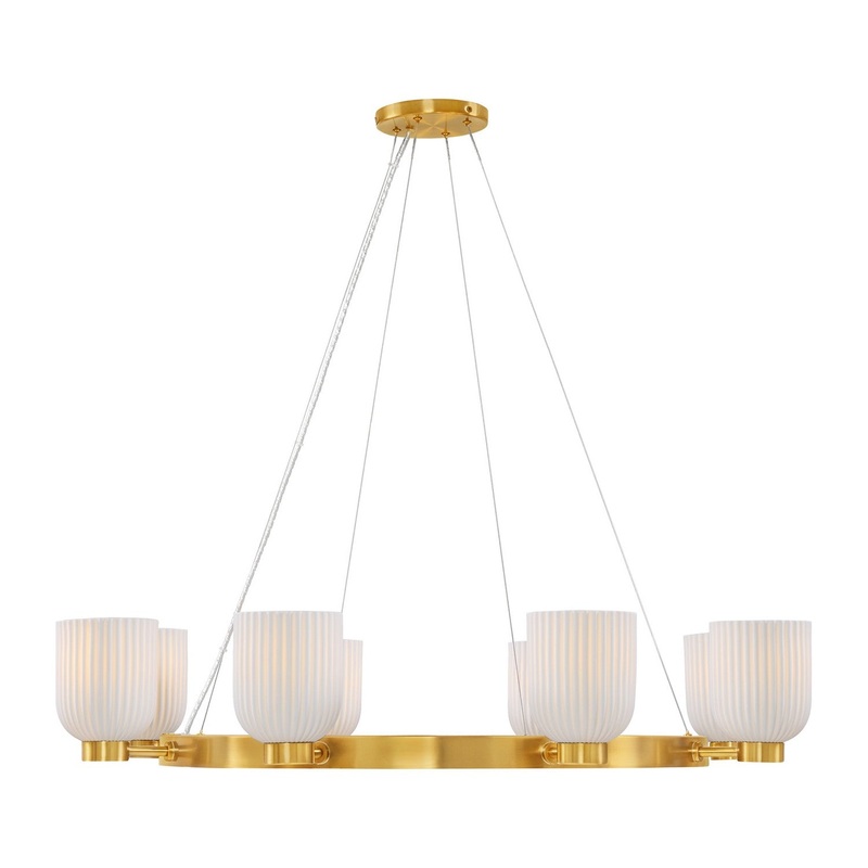 Isla Blanca 8-Light Chandelier in Warm Brass