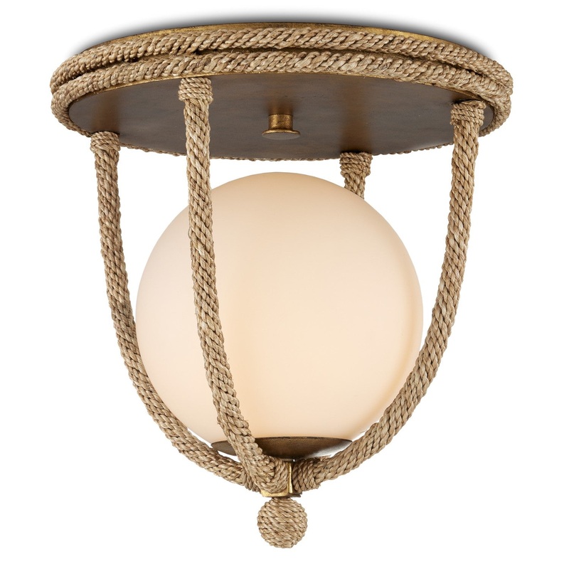 Passageway 1-Light Flush Mount in Natural, Dorado Gold & Frosted White