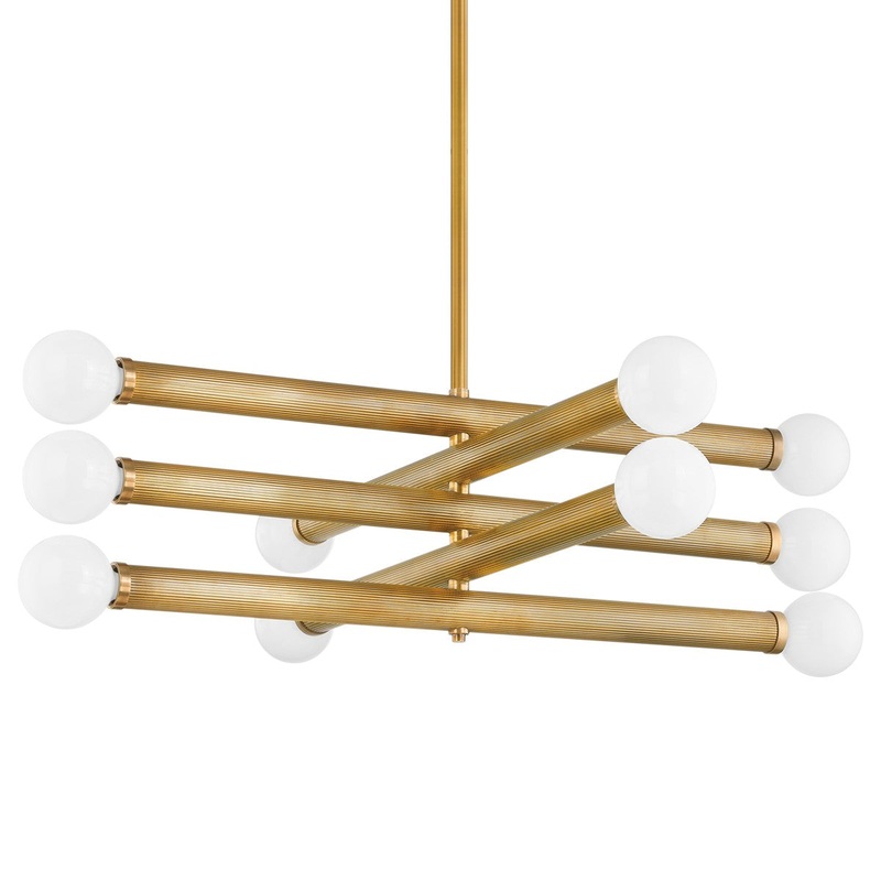 Pienza 10-Light Chandelier in Vintage Brass
