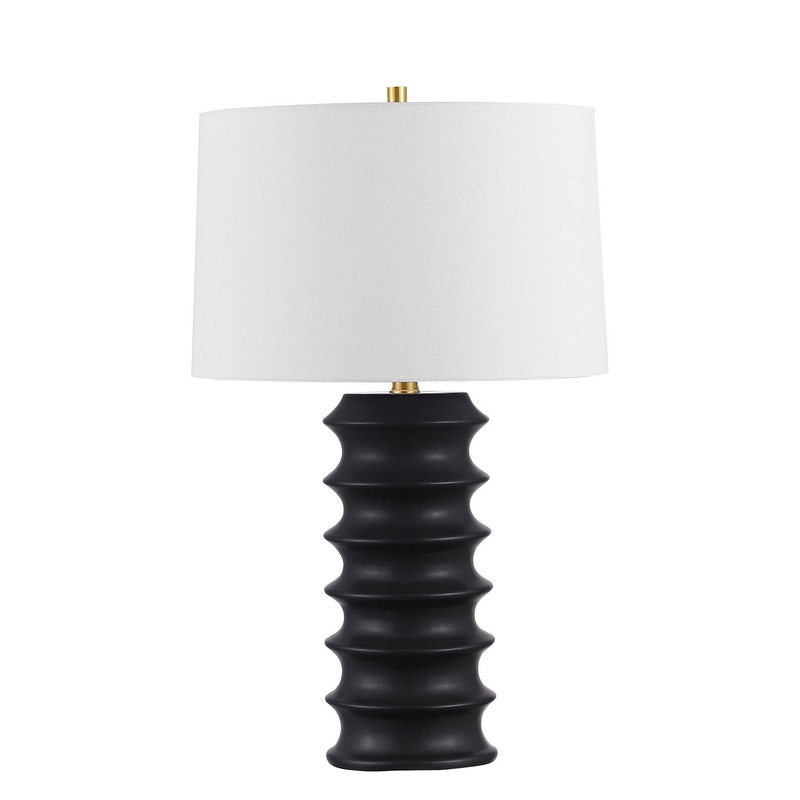 Terence 1-Light Table Lamp in Black