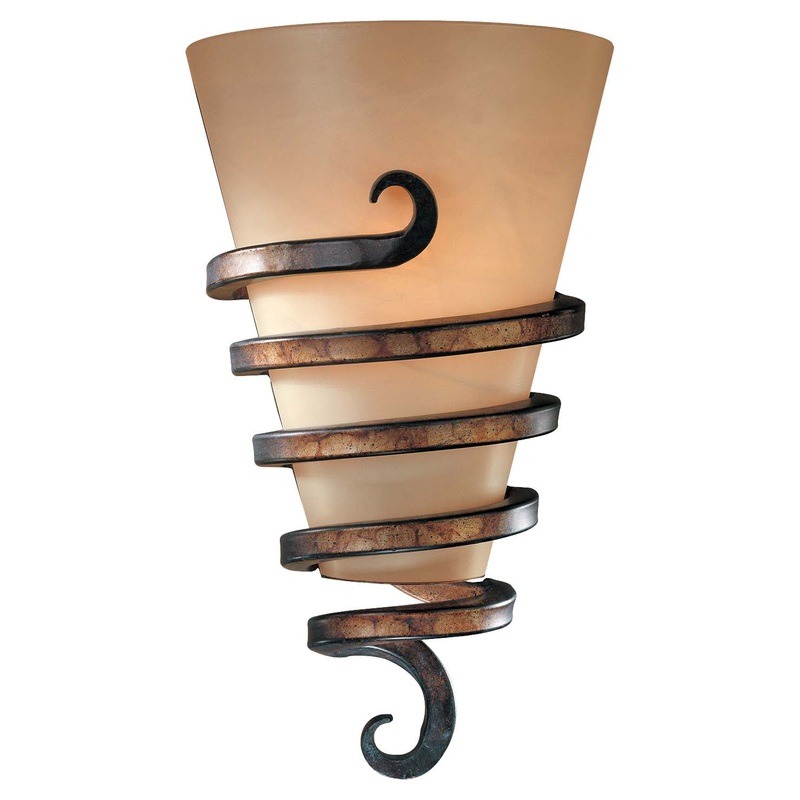 Tofino 1-Light Wall Sconce in Tofino Bronze & Mabre Grabar Glass