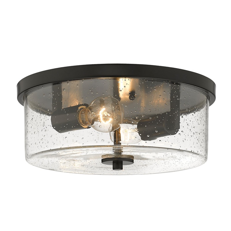 2-Light Flush Mount in Matte Black