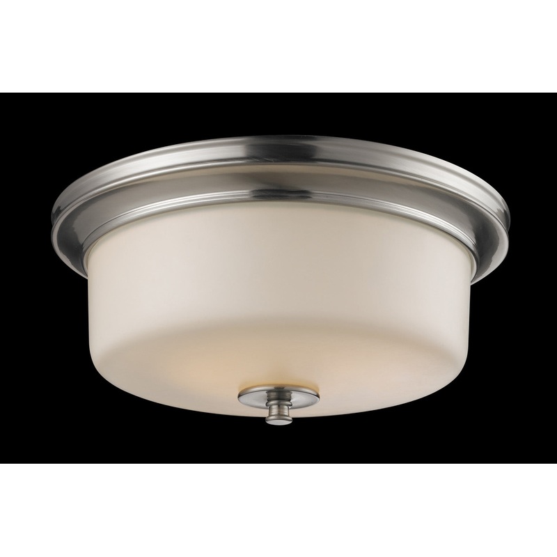Cannondale 3-Light Flush Mount in Brushed Nickel with Matte Opal Glass