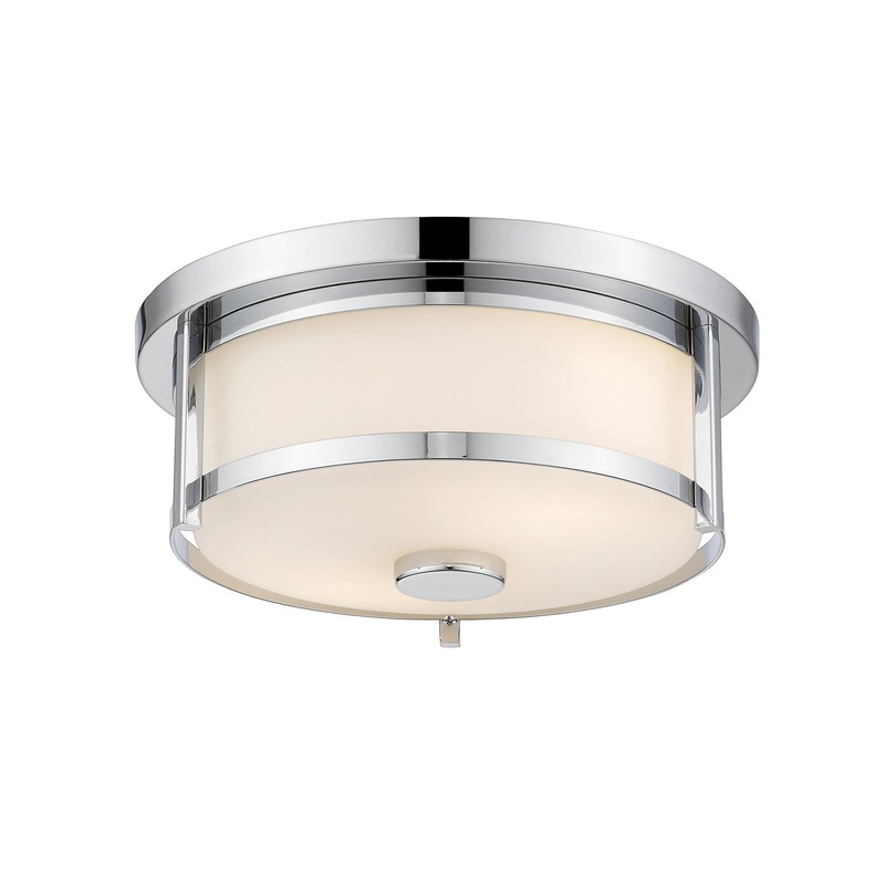 Savannah 2-Light Flush Mount in Chrome with Matte Opal Glass
