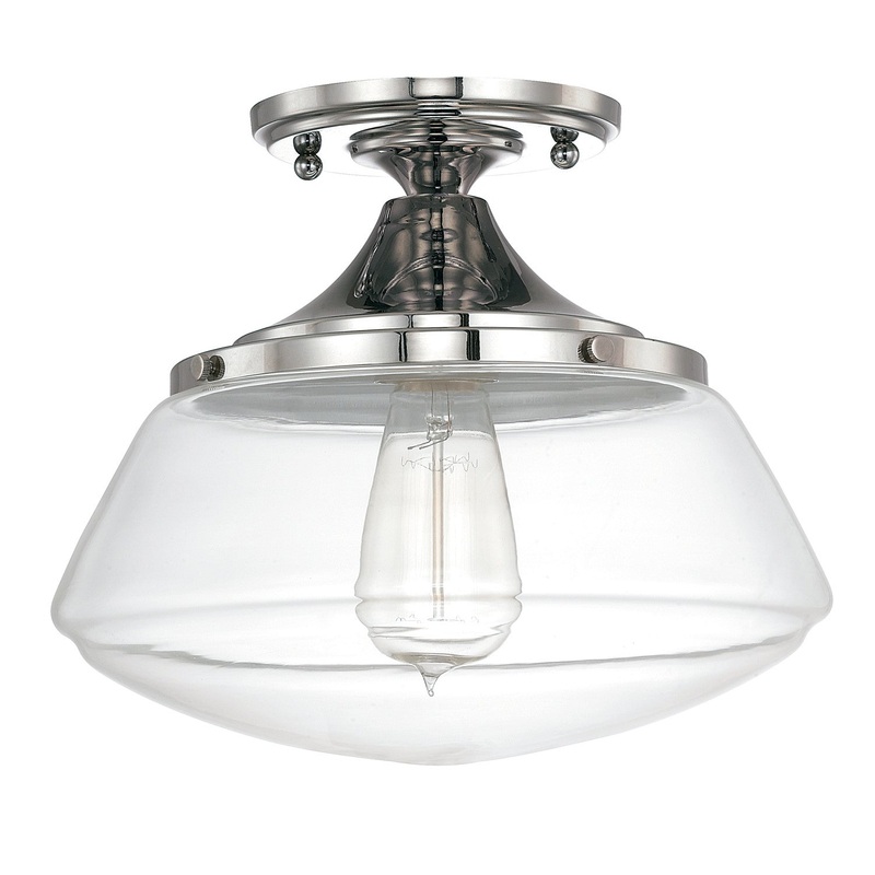 1 Light Flush and Semi-Flush in Polished Nickel