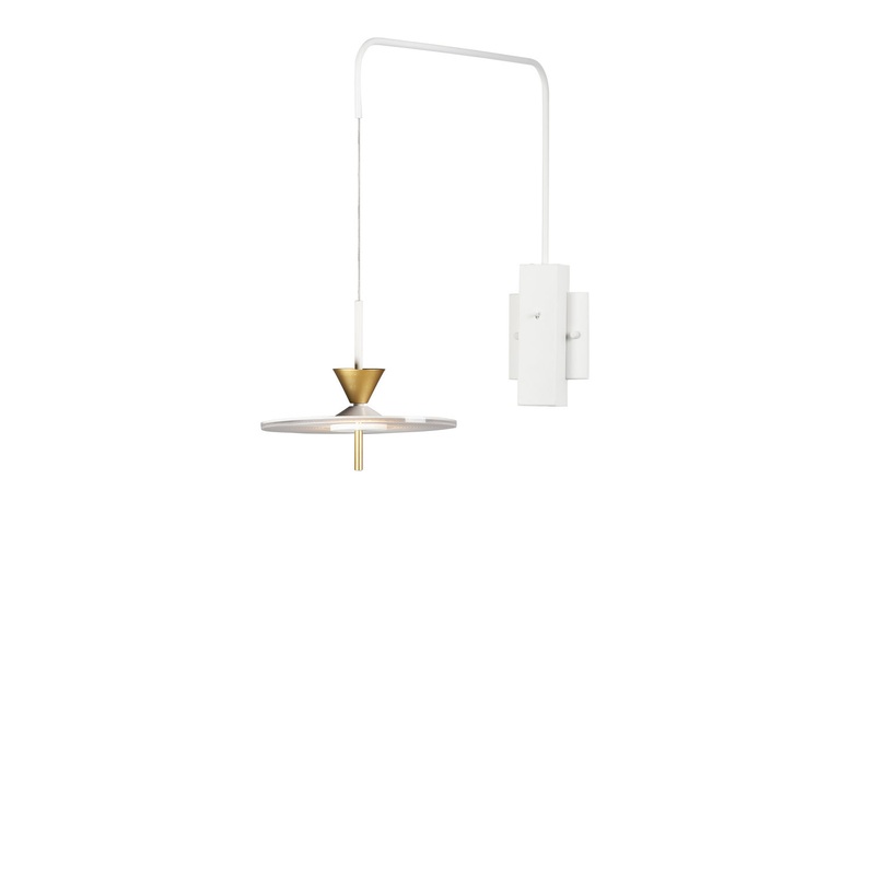 Circuit LED 1-Light Pin-Up Wall Sconce in Matte White