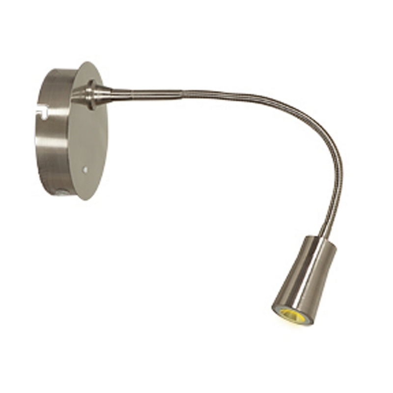 Epiphanie Gooseneck Wall Lamp in Brushed Steel Finish