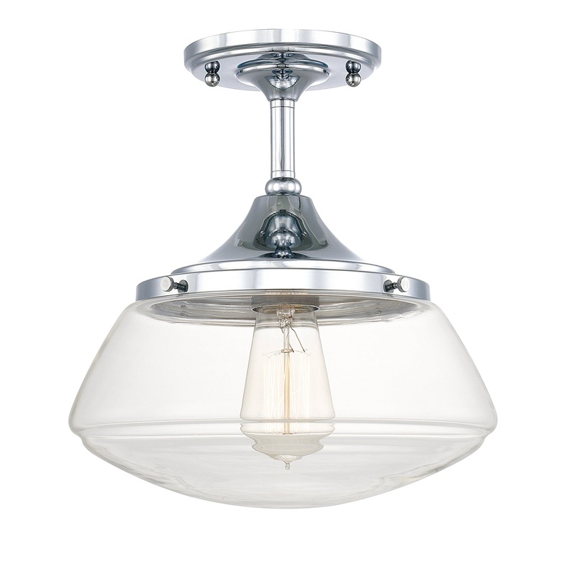 Schoolhouse 1 Light Flush & Semi-Flush in Chrome