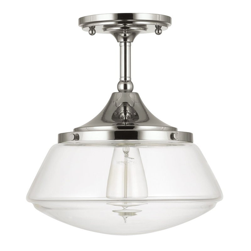 Semi-flush 1 Light Flush & Semi-Flush in Polished Nickel
