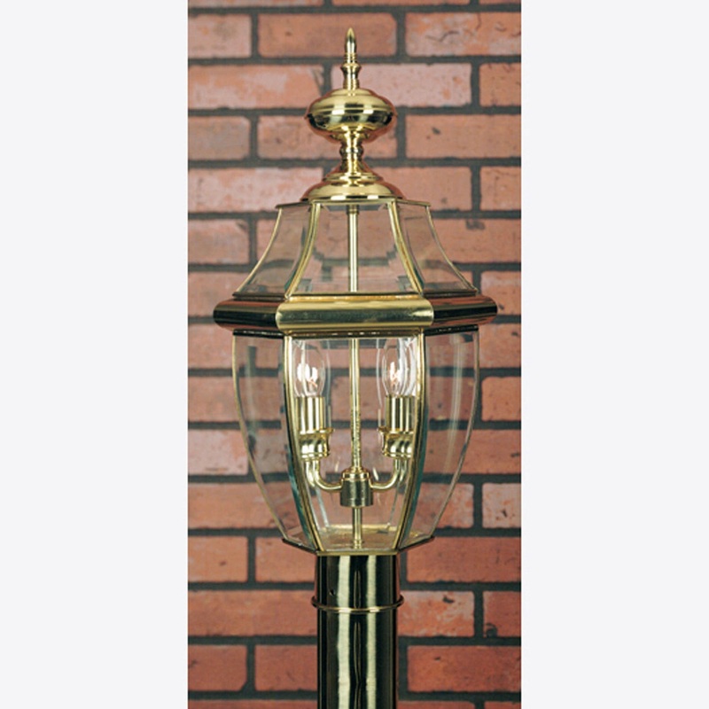 Newbury 2-Light Outdoor in Polished Brass