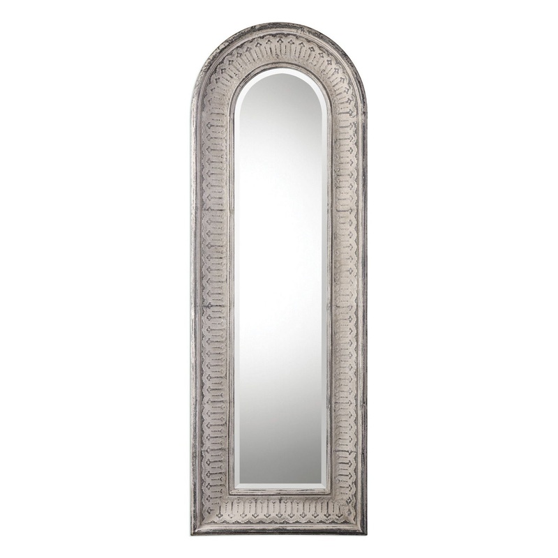 Uttermost's Argenton Aged Gray Arch Mirror Designed by Grace Feyock