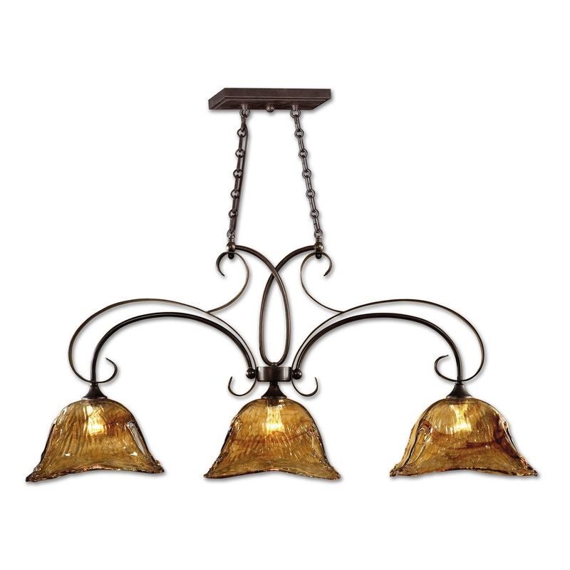Uttermost's Vetraio 3 Lt Bronze Kitchen Island Light Designed by Carolyn Kinder