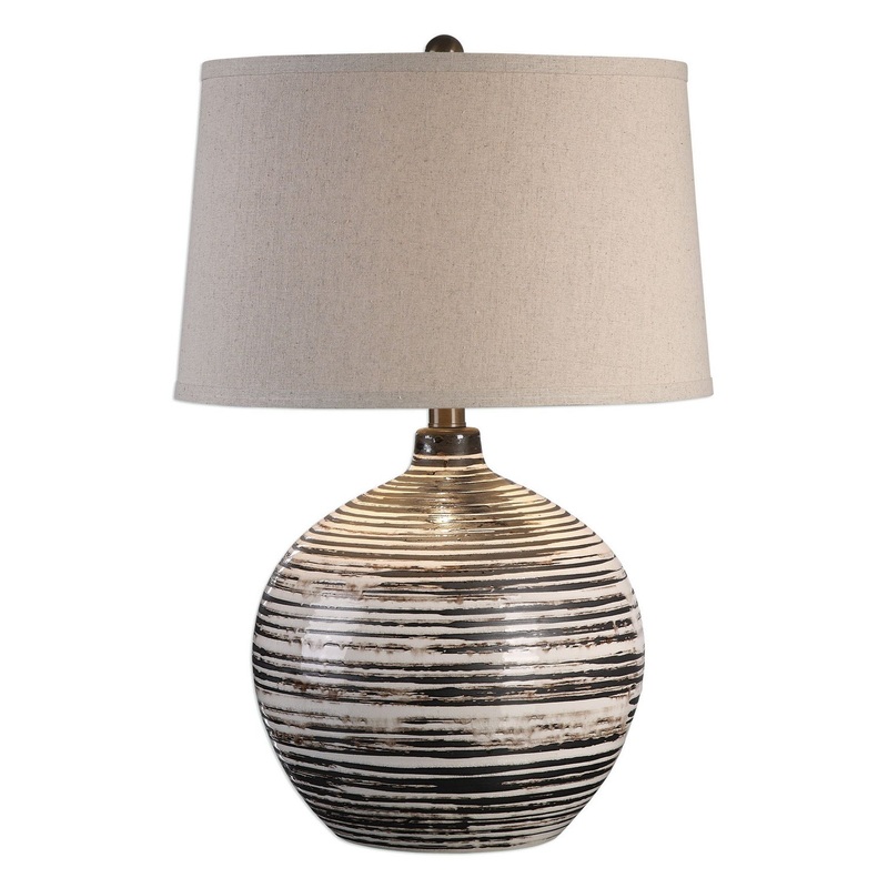 Uttermost's Bloxom Mocha Ivory Lamp Designed by Jim Parsons