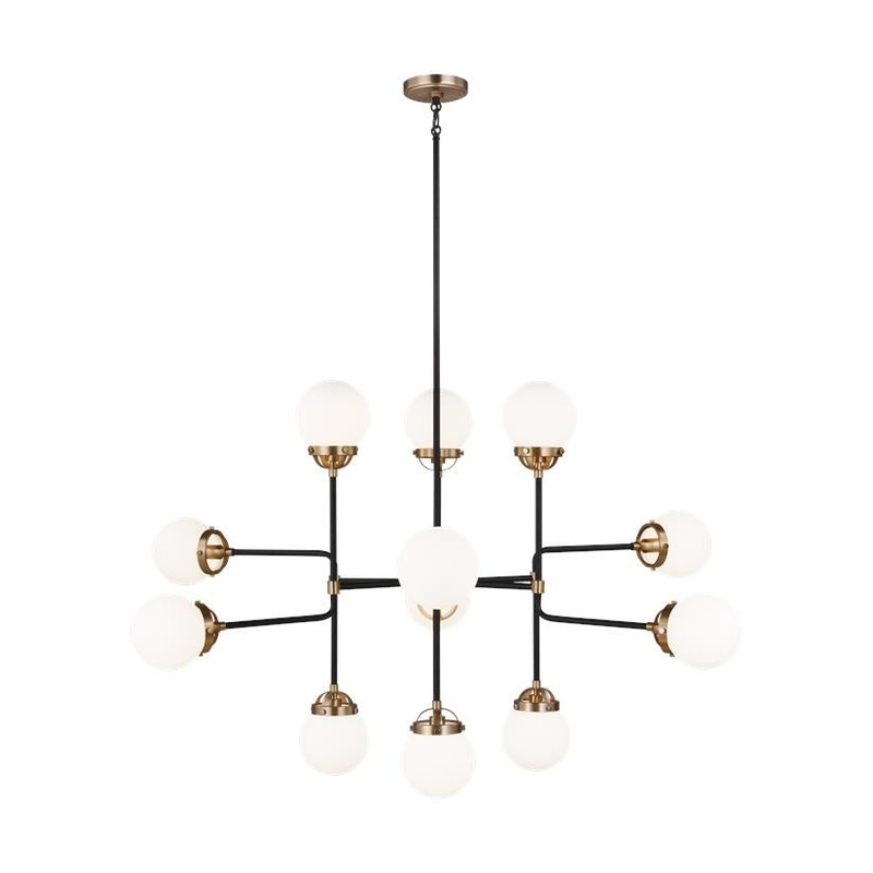 Cafe 12-Light Chandelier in Satin Brass