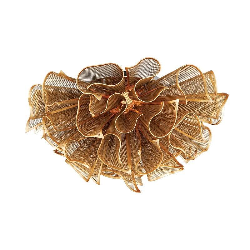 Pulse 5-Light Semi Flush Mount in Gold Leaf